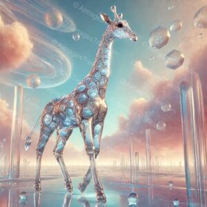 Celestial Giraffe in a Crystal Realm