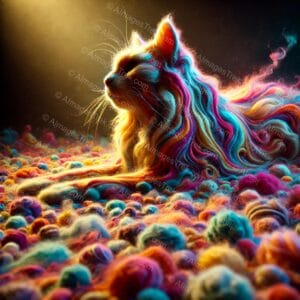 Ethereal Feline Tapestry