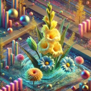 Floral Symphony in a Digital Garden