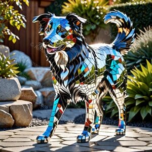 Mosaic Canine in Sunlit Garden