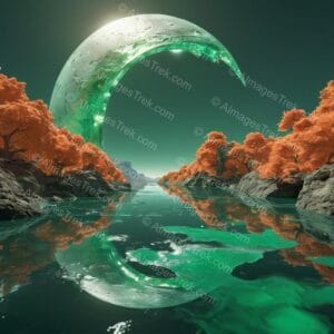 Emerald Crescent Over Vermilion Grove