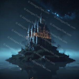 Enchanted Fortress Under Starlit Skies
